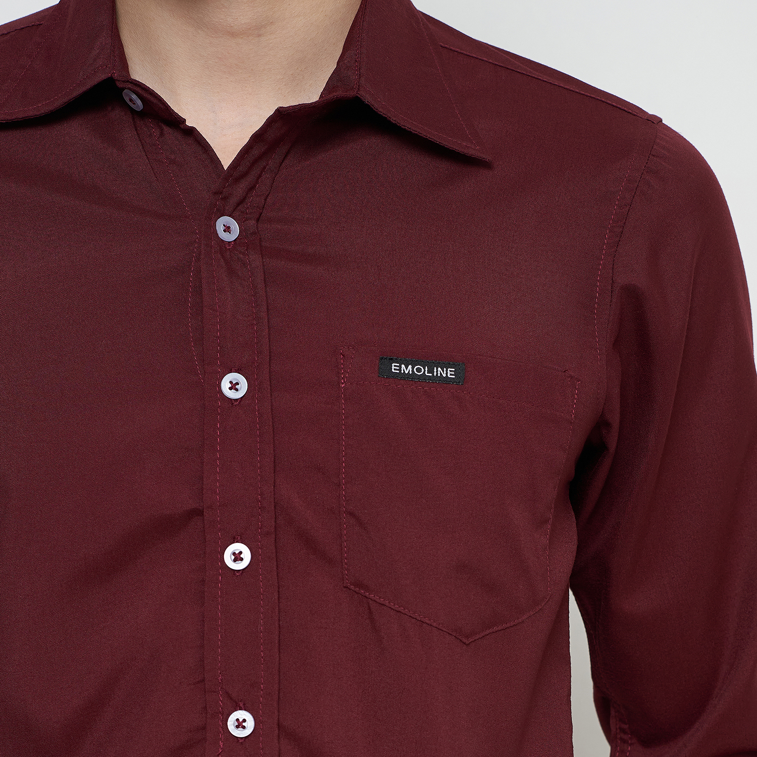 Kemeja Formal Maroon